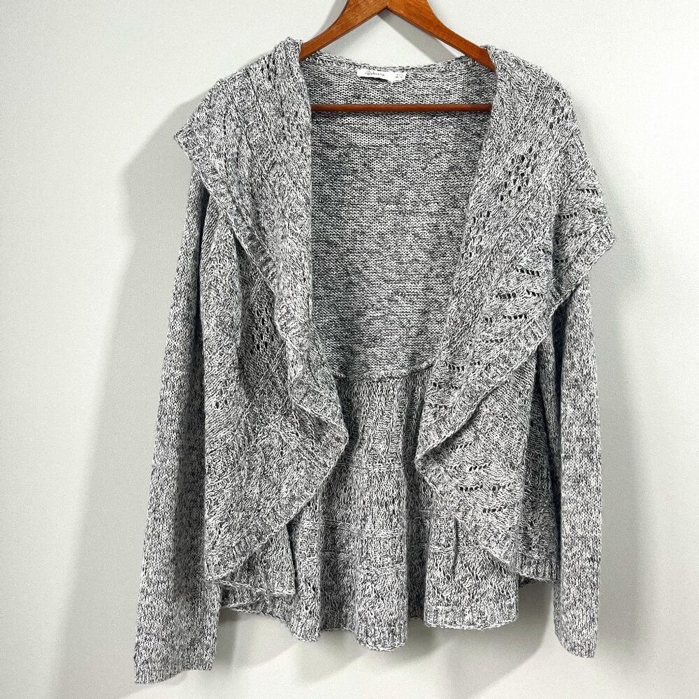 REITMANS Grey Circle Cut Open Cardigan XL